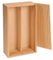 Box Tradition natural wood 2 bouteilles