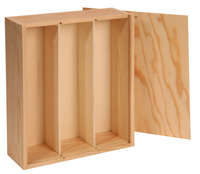 Box Tradition natural wood 3 bouteilles