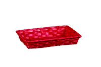 Rihana bamboo raspberry rectangular basket 31x21x7cm