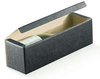 Milan cardboard box with black fabric look 1 bouteille