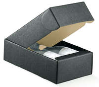 Milan cardboard box with black fabric look 2 bouteilles