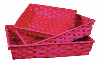 Rihana Bamboo Raspberry Basket 36x26.5x7.5cm