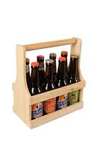 Nino natural wood basket 8 beers 33cl (long neck type)