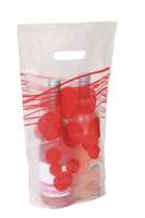 Poppy bag plastic frosted/red 2 bouteilles