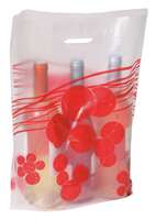 Coquelicot frosted/red plastic bag 3 bouteilles