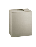 New York taupe grey line-look cardboard suitcase 6 bouteilles without window
