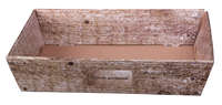 Corbeille Lorriane carton imitation bois grisé rectangle 34x21x8cm