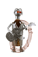 Support bouteille Félix métal gris/cuivre - Guitariste