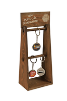 Ivo Display vintage stained wood stand for 20 Ivo key rings