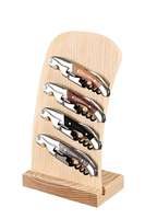 Display Ermitage natural wood for 4 corkscrew