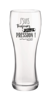Randy beer glass 40cl decorated black - J'suis toujours sous pression