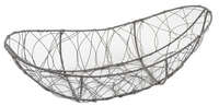 Marcel aged anthracite metal oval basket 45x25x9/14cm