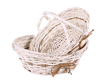 Bianca white wicker basket 36x30x9/12cm