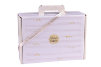 Helsinki gourmet white/gold/grey cardboard suitcase 34.5x25.5x11.5cm - FSC7®