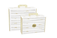 Helsinki gourmet white/gold/grey cardboard suitcase 42x35.5x12cm - FSC7®