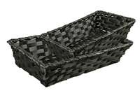 Rihana black bamboo rectangular basket 36x26.5x7.5m