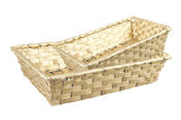 Rihana gold bamboo rectangular basket 36x26.5x7.5cm