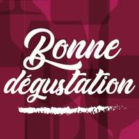 Square adhesive burgundy/white label - Bonne dégustation (box of 500)