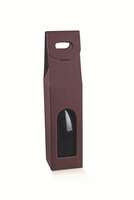 Riga wine red-leather-look cardboard suitcase 1 bouteille
