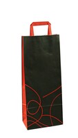 Nuance black/red kraft paper bag 1 or 2 bottles - PEFC7