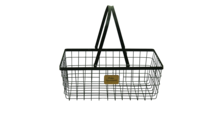 Julia black metal rectangle basket 42x28x15cm