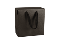 Boxbag Chicago matte black kraft paper bag for local product 22x11x22cm