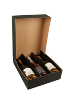 Chicago brown cardboard box black 3 bouteilles