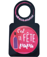 Victoria decorated drip-free disc message card - C'est ta fête Papa