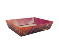 Burano multicoloured cardboard basket 37x28x8cm