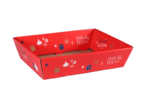 Corbeille Sofia carton rouge festif 34x21x8cm - FSC7®