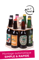 Carrousel à bière Enzo bois naturel 8 bières 33cl (type long neck) montage sans