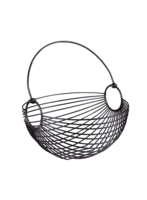 Pablo black round metal basket 30x13/17cm