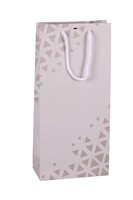 Montreal matte laminated paper bag, grey/taupe decor 2 bottles - FSC7®