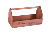 Gustave walnut-stained fir wood basket 40x18x8/20cm - Caisse à gourmandise