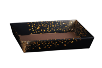 Corbeille Petra carton décoré noir/or festif 27x20x5cm - FSC®7