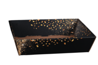 Petra basket cardboard decorated black/gold festive 42x31x10cm