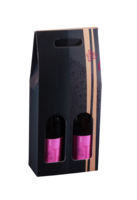 Santino black/gold cardboard suitcase 2 bottles - FSC7®