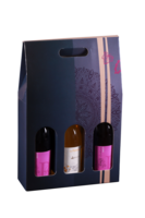 Santino black/gold cardboard suitcase 3 bottles - FSC7®