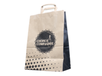 Chope et Compagnie custom brown/black kraft paper bag 6 beers 20x11x28cm - PEFC7