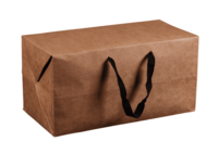 Sac Boxbag Atlanta papier kraft 250gr naturel, poignées ruban noir, 31x16x16cm