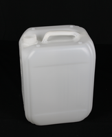 White, stackable, food-grade plastic barrel, 10 litres, black cap.