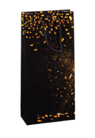 Petra black/gold glossy laminated paper bag 2 bouteilles - FSC7®