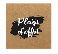 Kraft/black/white square adhesive label - Plaisir d'Offrir (box of 500)