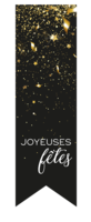 Adhesive closure label Petra black/gold - Joyeuses fêtes