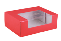 Rosario red line-look cardboard display case, self-assembly, 38x30x14
