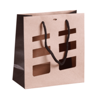 Elusa brown/black kraft paper bag for local product 18x8x19cm windows