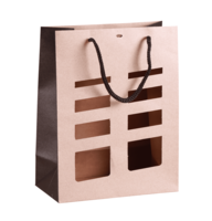 Elusa brown/black kraft paper bag for local product 22x11x28cm windows