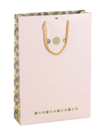 Ravenne green/gold/beige matte laminated paper bag 3 bouteilles - FSC7®