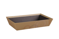Ibiza rigid cardboard basket Gold/black rectangle 33x20x7cm