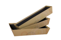 Ibiza rigid cardboard basket Gold/black rectangle 43x12x8cm